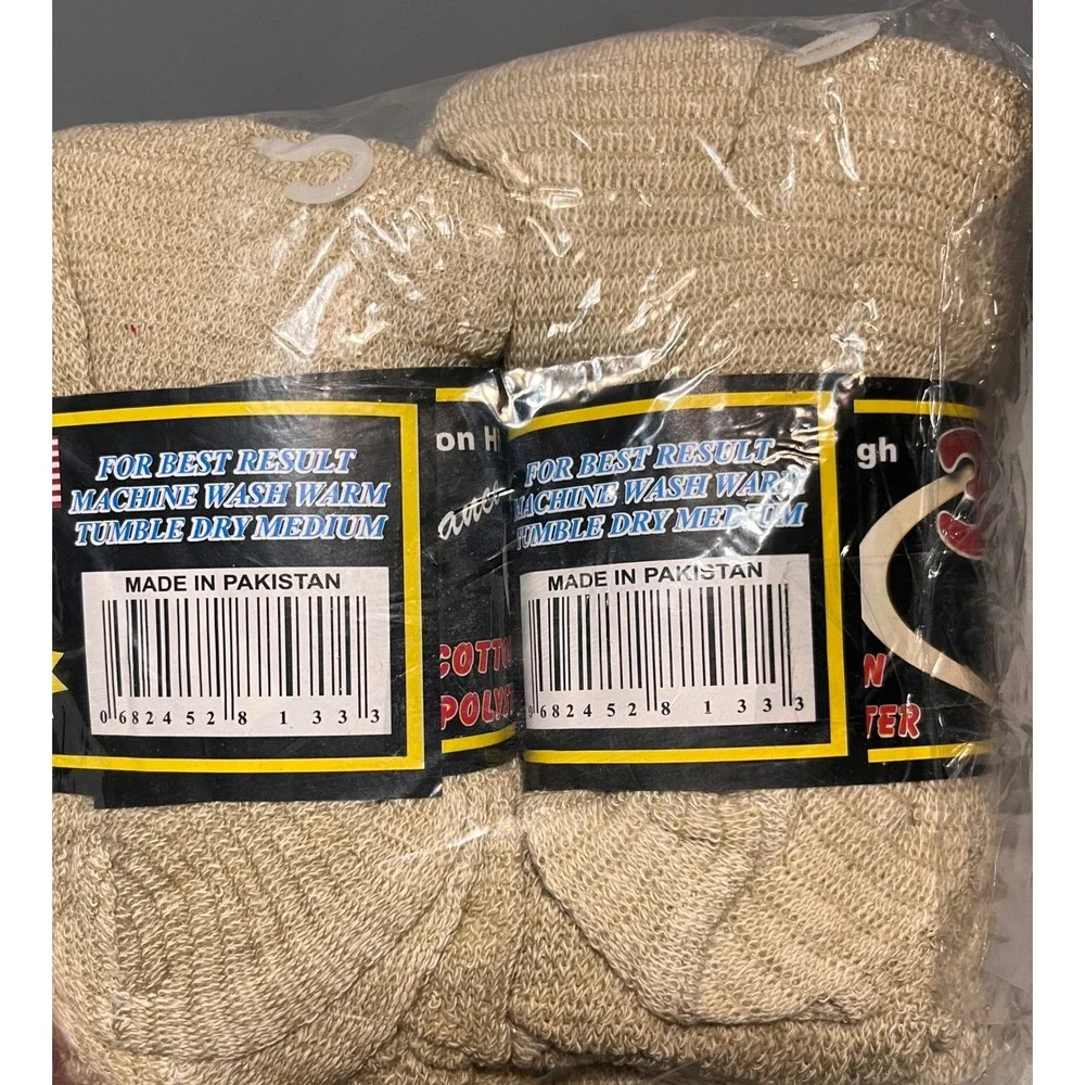 Sportswear Socks Tan Khaki Cotton Blend Crew Athletic Size 9-11 pack of 12 NWT‎
